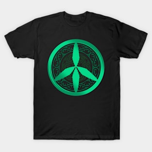 Celtic Weed Leaf Peace Symbol T-Shirt